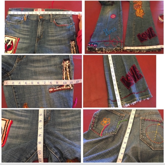Super Hippified ~ ONE-OF-A-KIND GAP Bell-Bottom Long & Lean Jeans - Picture 8 of 9